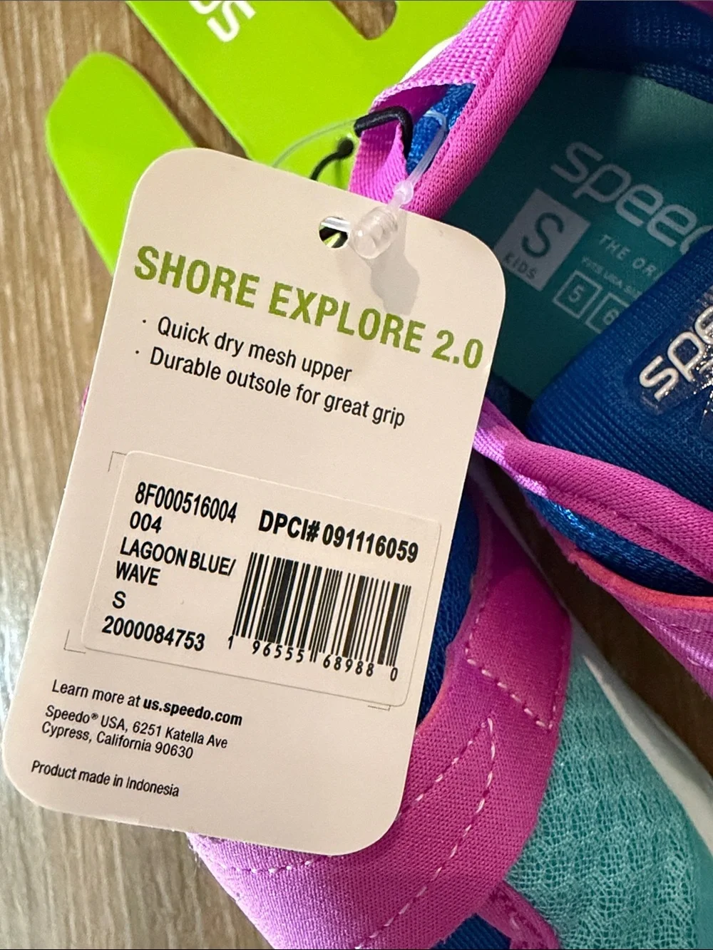 Speedo Kids Water Shoes in Turquoise and Pink